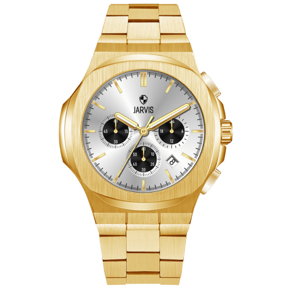 JARVIS Imperial Gold – Chronograph Edition Silver Sunburst Dial
