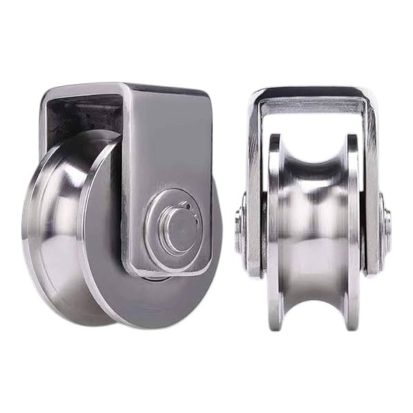 Stainless Steel Gate Wheel Roller 304 Grade, U Shape Groove (Pack of 2 Pcs)
