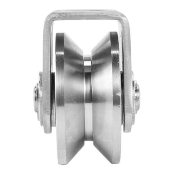 Stainless Steel Gate Wheel Roller 304 Grade, V Shape Groove (Pack of 2 Pcs)