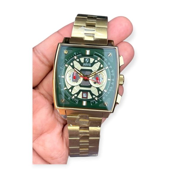JARVIS Emerald Gold Chronograph Green Dial Watch For Men