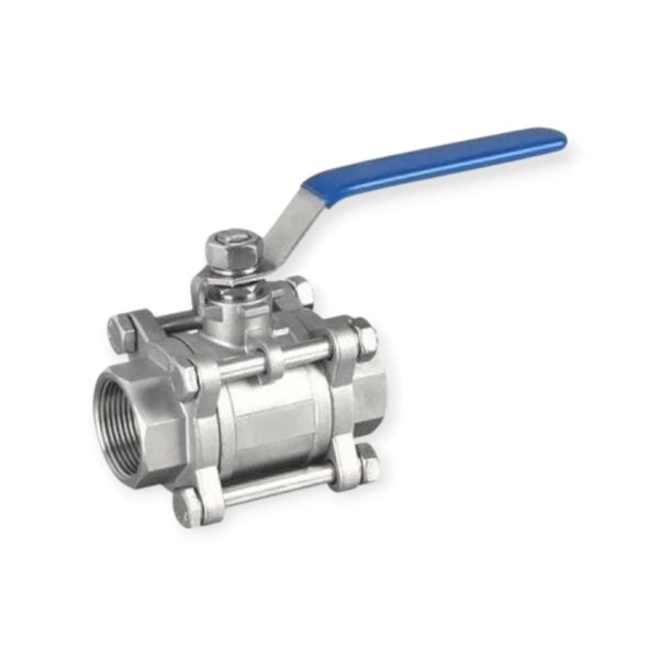 S S BSP Thread IC Three Pcs Ball Valve Screwed End 1/2 Inch 15NB 304