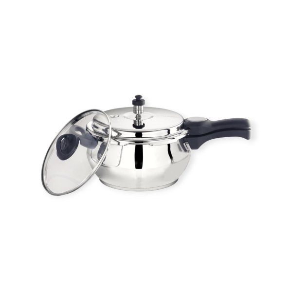 Premier Stainless Steel Induction Bottom Handi Pressure Cooker With Glass Lid