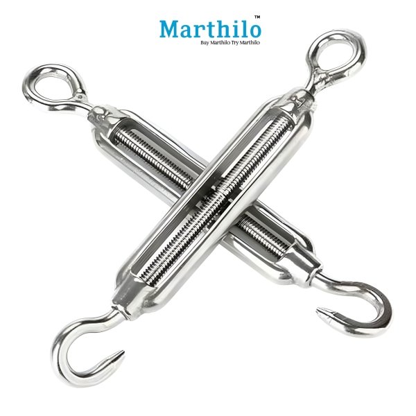 SS304-6mm Hook & Eye Turnbuckle Heavy Duty Wire Rope Tension/Tightener