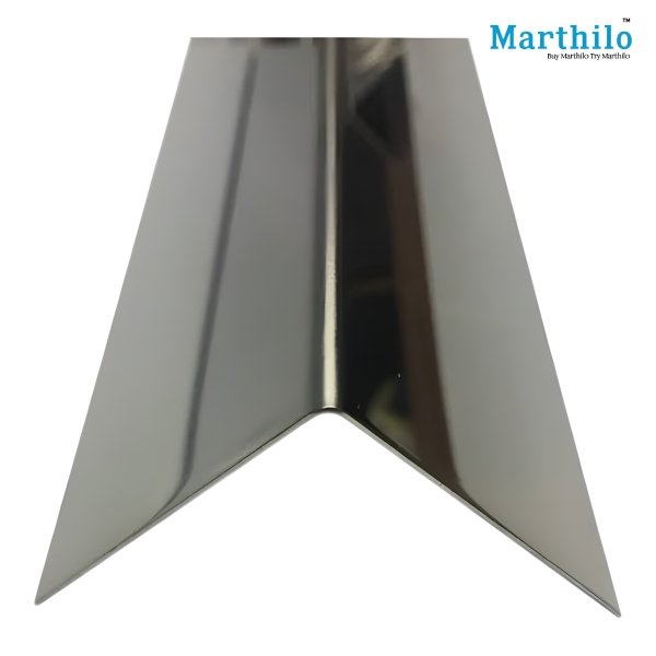 SS304-12x12mm (1/2x1/2 Inch) L-Shape Patti Angle Profile Mirror 8 Feet Length