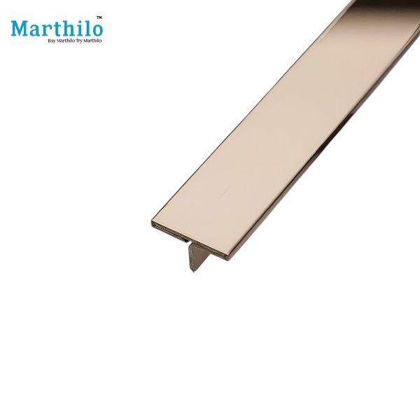 SS304-T Patti Profile Rose Gold Mirror 10 feet Length- 6MM To 25MM