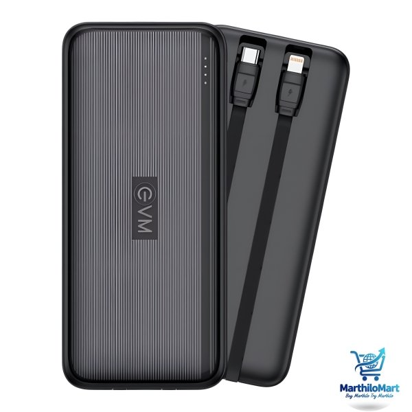 EVM EnConnect 10000mAh Multi-Port Power Bank, Built-in Type-C Cable
