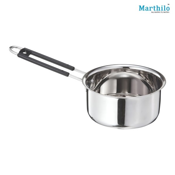Marthilo Stainless Steel Sauce Pan, 500Ml/16CM (Induction and Gas Stove Friendly) Black Handle