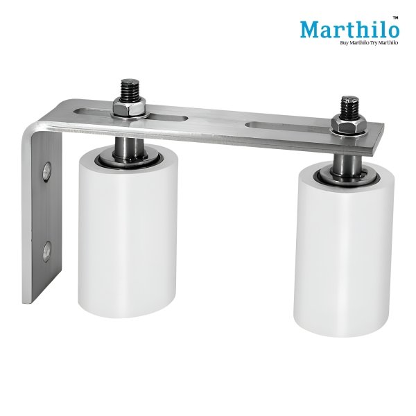 SS304 Adjustable Sliding Nylon Gate Rollers L Shaped Bracket