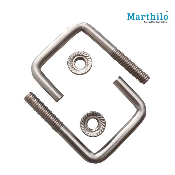 SS304- J Bolt/Hook with Flange Nut for Solar Panel Mounting-50mm Pipe