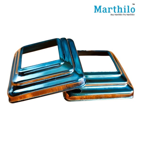 Stainless Steel Three Step Square Pipe Base Cap For 1.50x1.50 Pipe